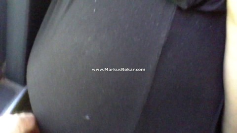 Guy Touch & Groping Mom's Fat Juicy Ass on Bus who stuck at Pole