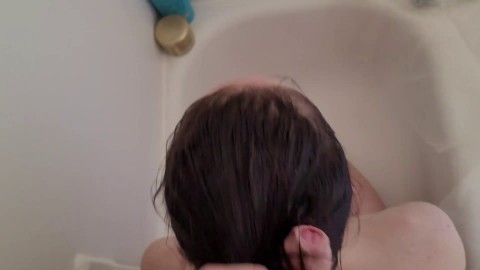 teen cumshot on hair bun hair fetish