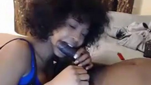 Ebony girl long blowjob