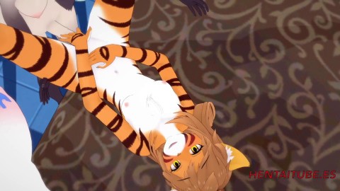 Furry Yiff Futanari Hentai 3D - 3 Furry Futanari Fucks 3 Futanari Girls - Hentai Animation Shemale - Creampie in her pussies