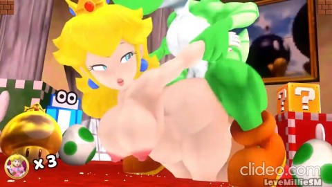 Yoshi fucks Princess Peach hard